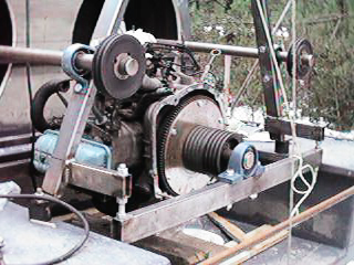 Subaru EA-71 engine (1600cc) partially installed